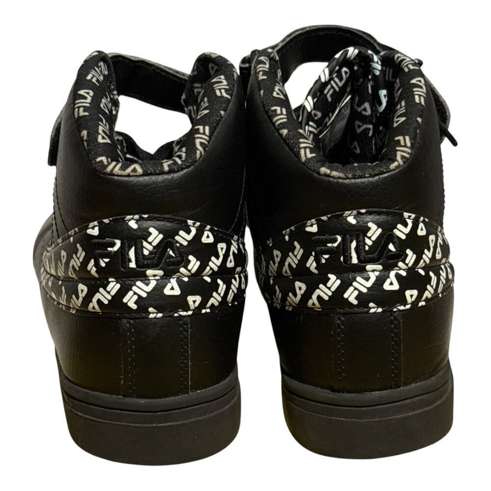 Fila F13 Strap High Top Sneakers Black White Logo Men's Size 9.5 Retro Athletic - Picture 5 of 8